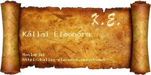 Kállai Eleonóra névjegykártya